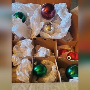 Festive Holiday Ornament Set - Red, Green, Gold Rouch German GlassSet Of 34